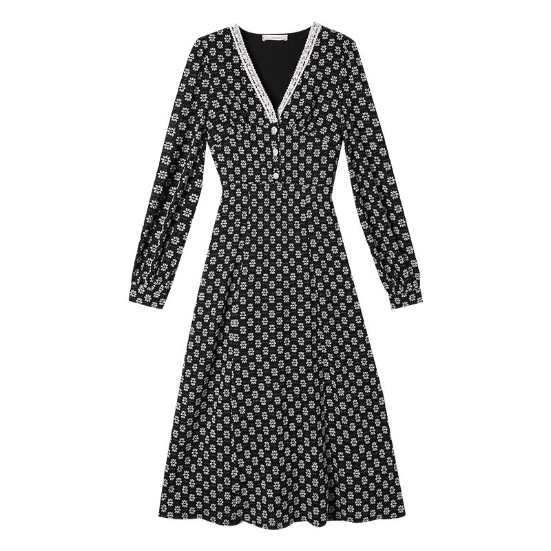 

Casual Dresses Elegant Luxurious Trendy Office Ladies Dress Pastel Robe Winter Autumn Spring Women Clothes High Waist Slim Ropa Mujer Ukrain, Black