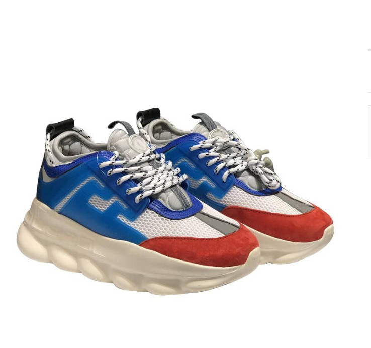 

Originals chain reaction shock fashion casual shoes men women outdoor classic old dad leisure shoe link-embossed trainer flair walking pants, Black