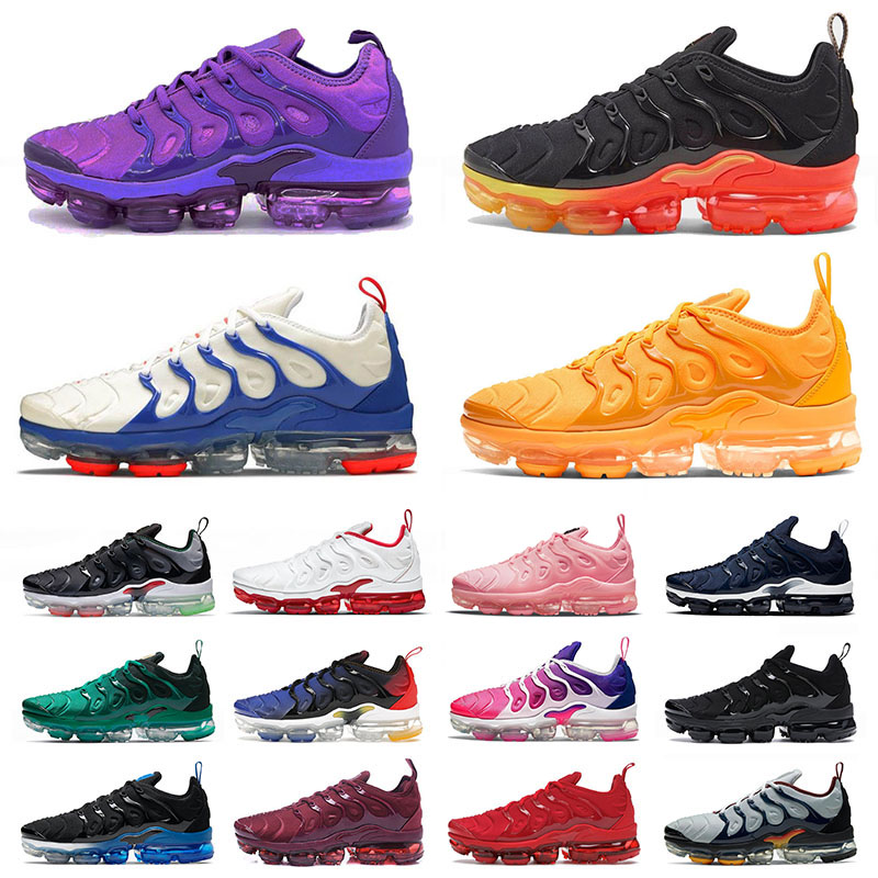 

2021 Plus Tn Mens Womens Running Shoes Big Size US 12 Bubblegum Pink University Golden Airs Black All White Purple Tns Speed Trainers Men Maxs Sports Sneakers Eur 47, A1 triple black 36-47
