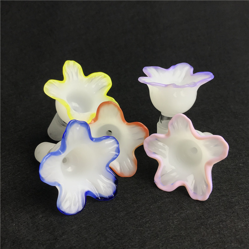 

14mm 18mm Male Glass Bowl for Hookah Bong Colorful Thick Pyrex Bowls Red Pink Purple Blue Yellow Flower Smoking Water Pipes