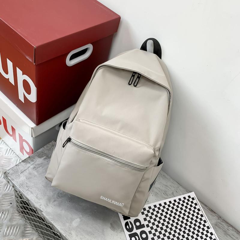 

Backpack 2021 Large Capacity Canvas Fashion Simple Solid Color High School Students Leisure Travel, Black