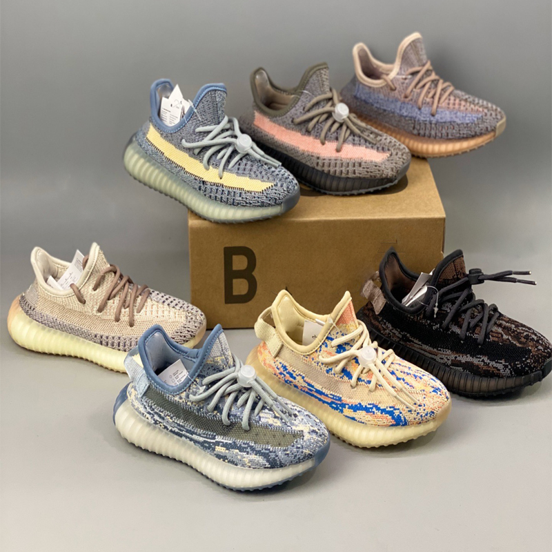 

Children Kids Size Zebra 2021 11K-3Y Wests MX Oat Rock Running Shoe Infants Israfil Emerges patchwork Design Kanyes Toddler Ash Stone Pearl Blue Sand Taupe Sneakers