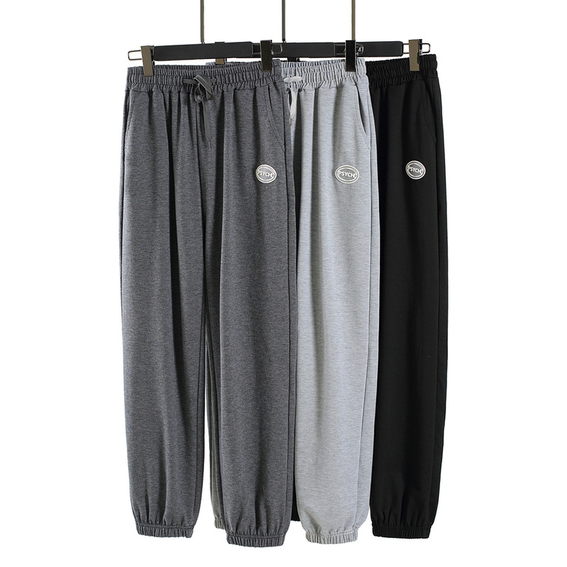 

Sweatpants Women's Spring and Autumn 2021 New Sports Pants High-waisted Straight Leg Pants Were Thin Loose Trend Casual Trousers, Black;white