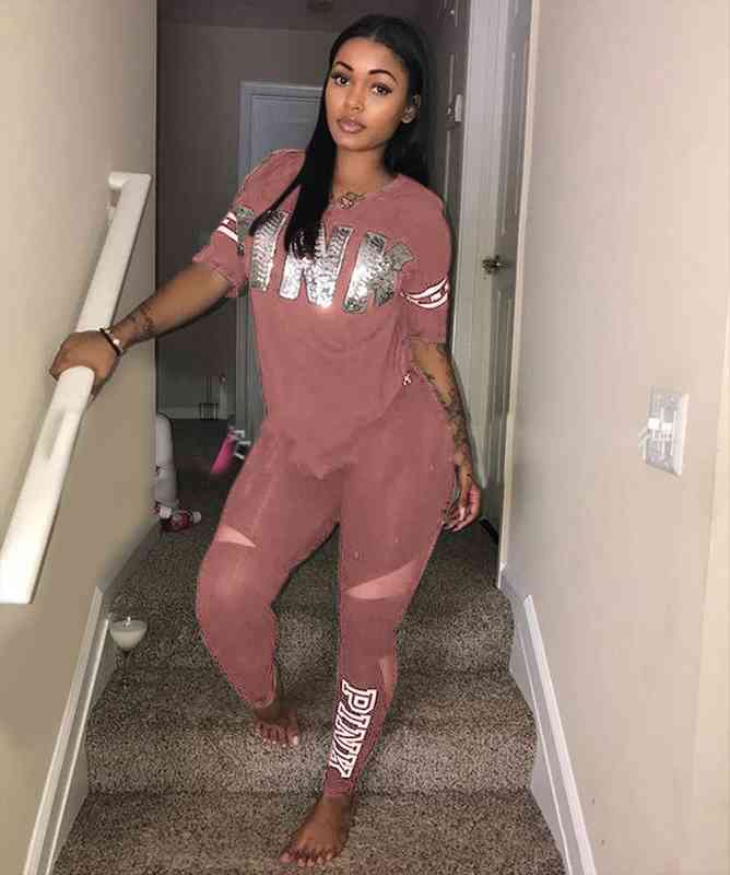 

autumn fashion tracksuit letter womenpant print pullover two pieces set casual female trousers suit sweatsuit 2 piece, White