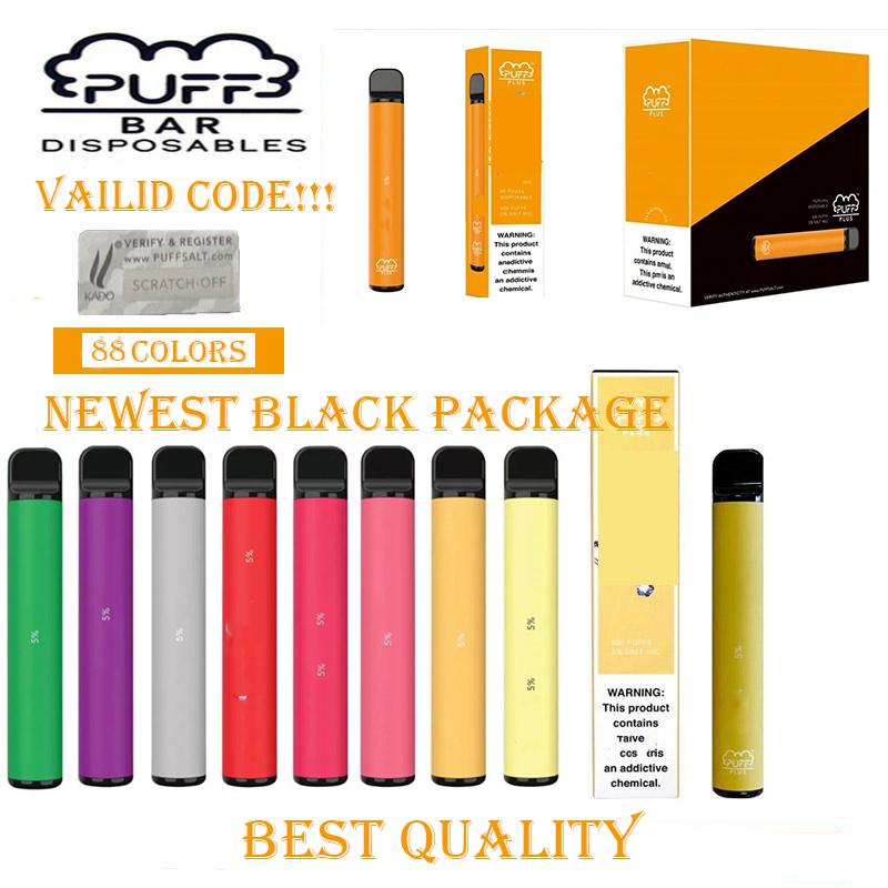 

E-cigarettes Puff bar Plus Disposable Device Pod Starter Kit Upgraded 550mAh Battery 3.2ml Cartridge Vape 80 color VS xtra