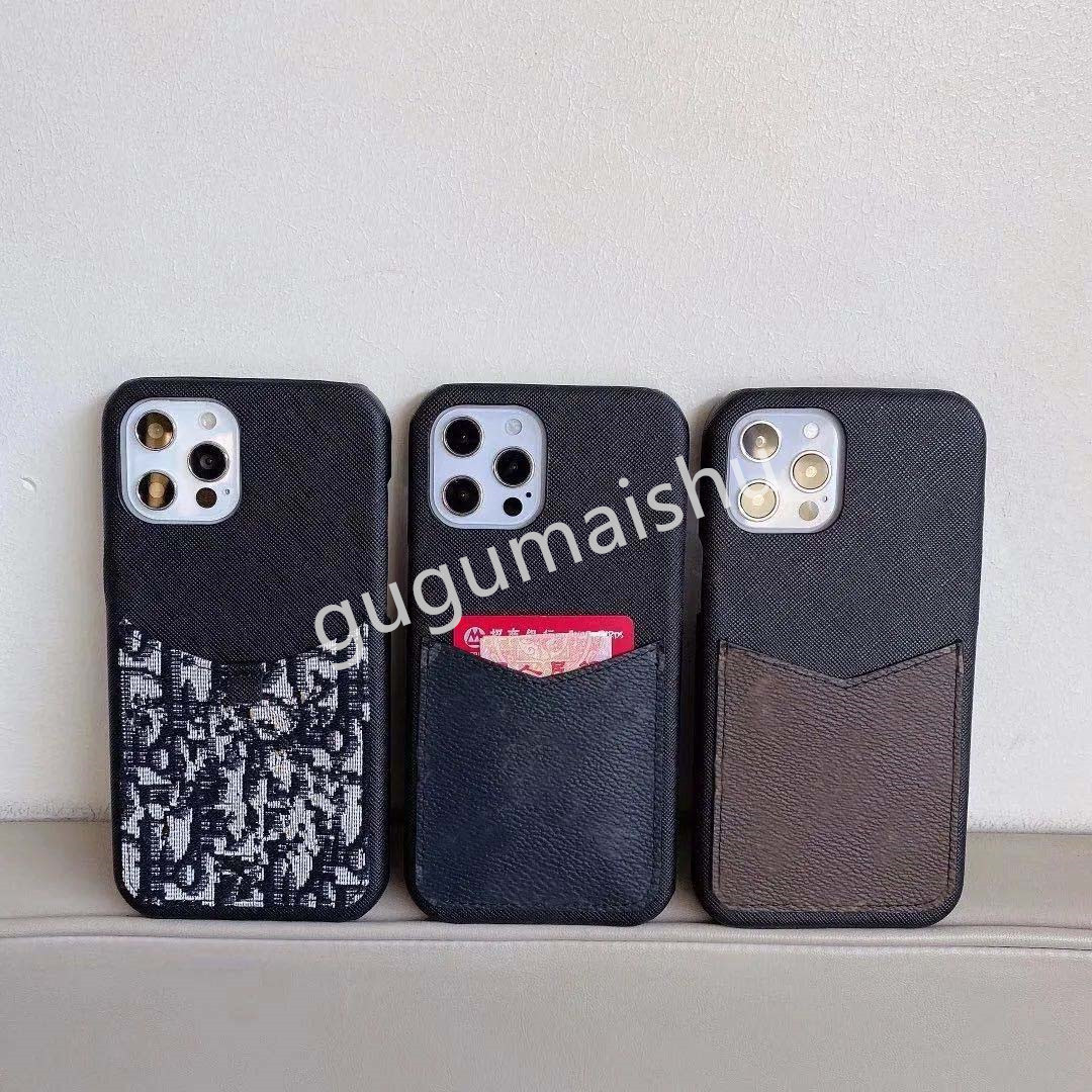 

Fashion Designer Phone Case for iPhone 12 Pro Max 11 11 Pro 7 8 Plus High Quality Card Slot Cover