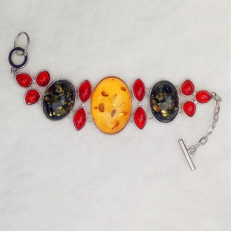 

Cute Sweet Colorful Resin Charm Bracelet For Women Girls Vintage Toggle Clasps Big Bangle Female Fashion Wild Jewelry Accessory Bracelets
