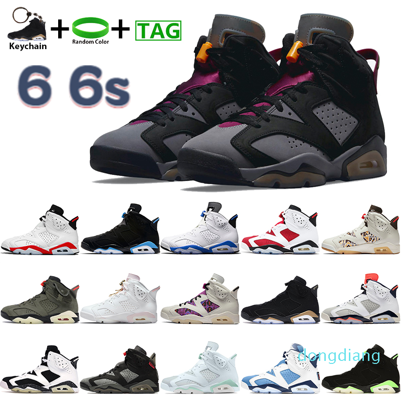 

Top1 Quality Mens Basketball Shoes 6 6s Men Sneakers Bordeaux Carmine DMP University Blue Mint Foam Infrared Hare Women Trainers US 5.5-13, 01. white barely rose