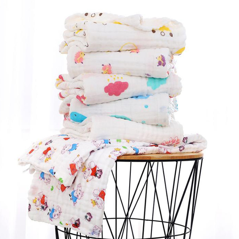

Baby Bath Towel Muslin 6 Layers 100% Cotton Towels Wrinkled seersucker Neonatal Child Solid Color Absorb Blanket Swaddle Wrap Bedding children quilt wmq847