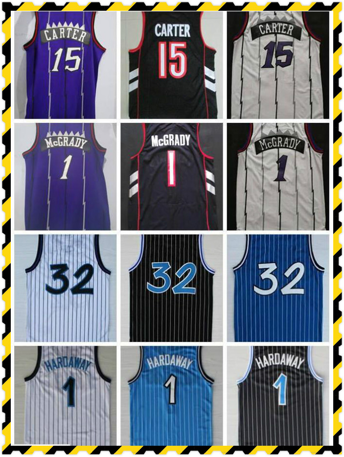 

retro Vince 15 Carter Jersey Tracy 1 McGrady Penny Hardaway Shaquille 32 ONeal Vintage 100% Stitching College Basketball Jerseys, 16