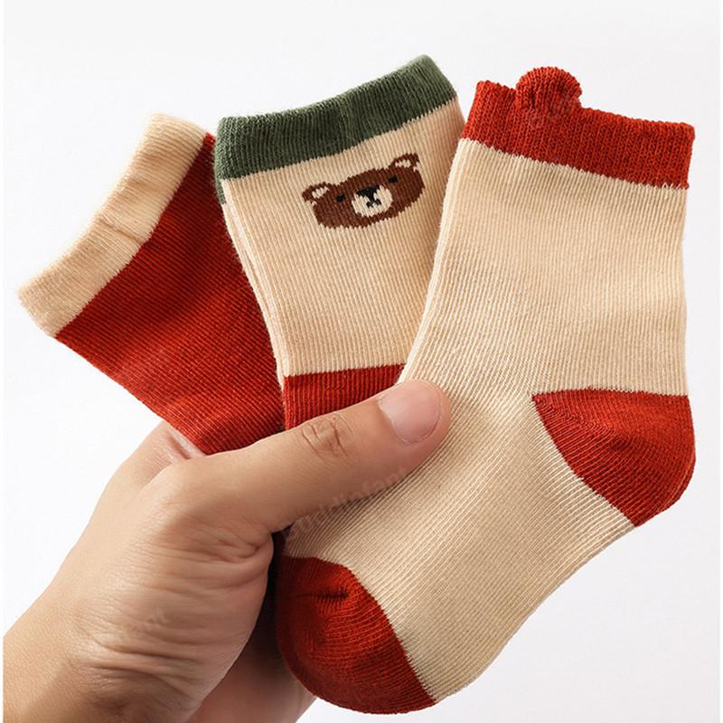 

Socks 3 Pairs Children's Animal Bear Car Cute For Baby Boys Funny Warm Autumn Winter Set Spring Girls Gift