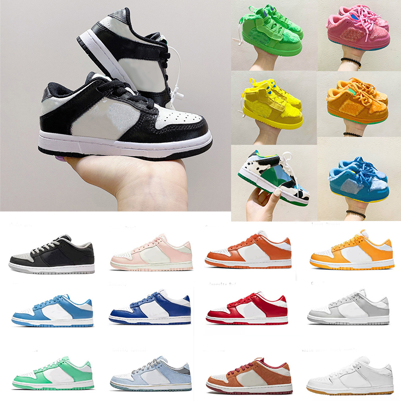 

wholesale Kids Running Shoes SB Sneakers men Low UNC Chunky White Black University Red Fur Bears Boys women Casual Athletic Children Toddlers Trainers Eur 26-45, 27
