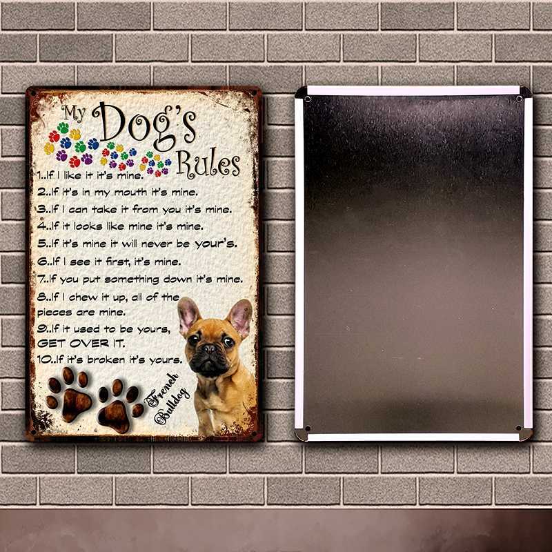 

French Bulldog Your Friend Bath Shap Dog Rules Art Tin Metal Sign Home Pub Bar Decor Painting 20*30 CM Size Dy228