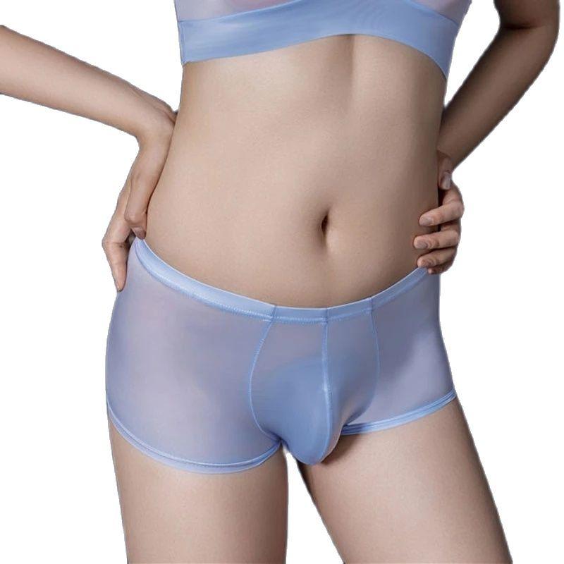 

Women's Panties Unisex U Convex Pouch G-string Sexy Shiny Sheer Breathable COCk Ring Brief See Through Allure Panty T-Back Oil Glossy Thong, Only gray short