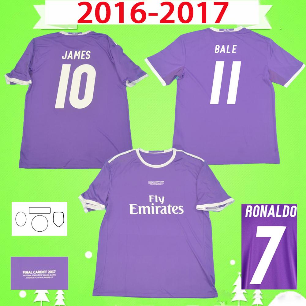 

2016 2017 RONALDO real madrid soccer jerseys purple Retro BENZEMA football shirt 16 17 JAMES Vintage Camiseta de fútbol PEPE SERGIO RAMOS, Black;yellow