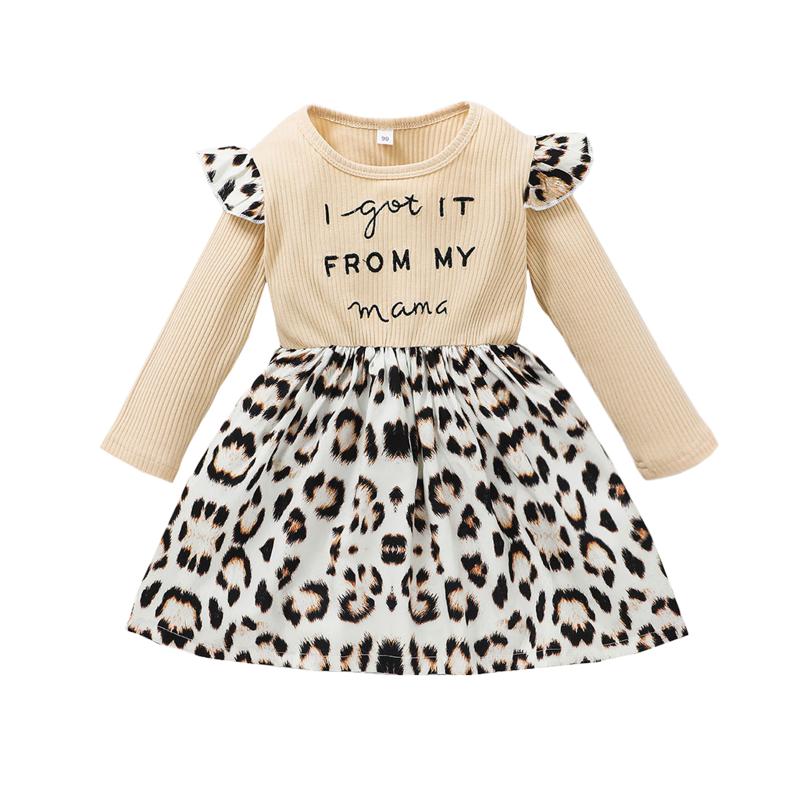 

Girl's Dresses Ma&Baby 18M-6Y Toddler Kids Girls Leopard Dress Long Sleeve Bow A-line For Autumn Spring Costumes Clothes D84, Red;yellow