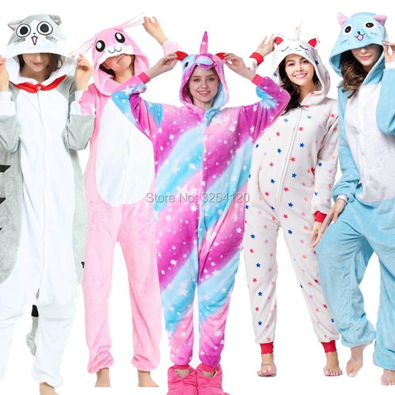 

New Boy Girls Kigurumi Pajama Adult Unicorn Onesie Cartoon Panda Cat Totoro ZIpper Flannel Family Party Anime Jumpsuits Homewear, Black;white