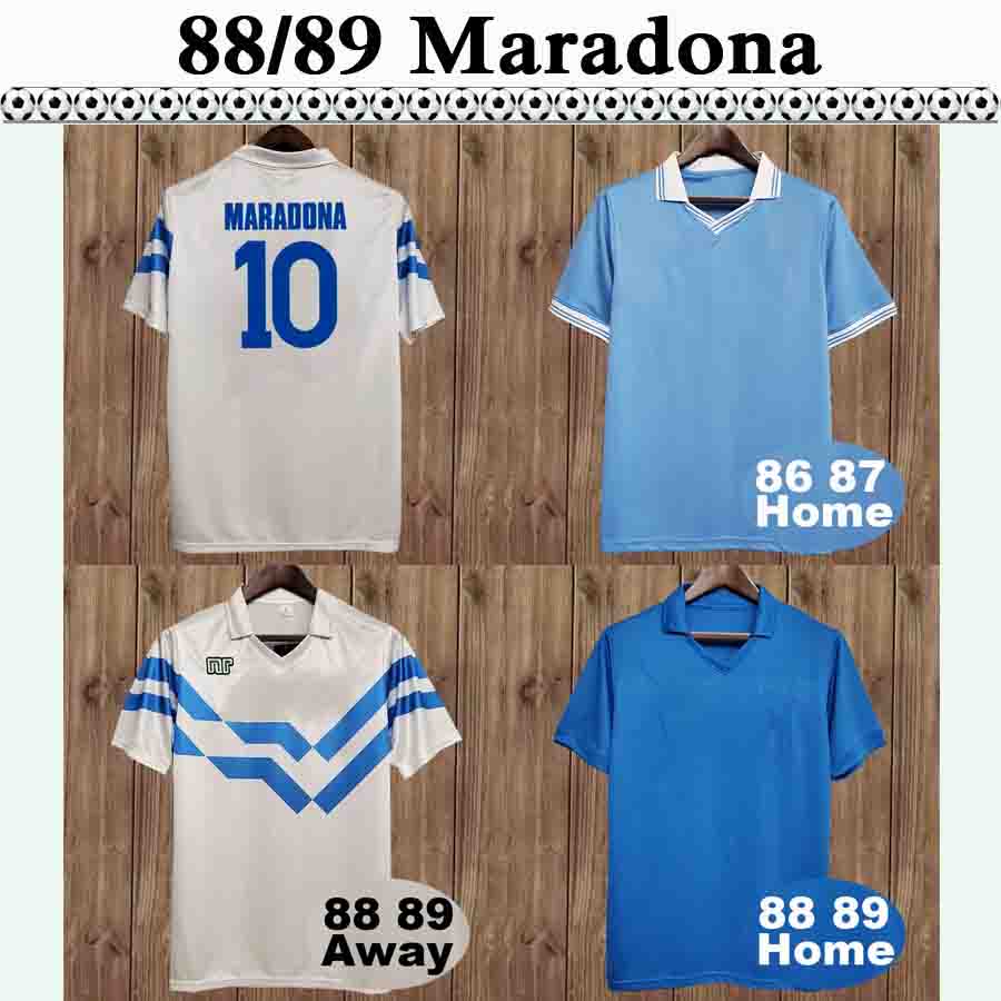 

88 89 MARADONA CRIPPA Mens Retro Soccer Jerseys VITTORIO White Yellow napoli CLAUDIO Short sleeve Fotball Shirts Adult Uniforms, Fg1021 1987 1988 home