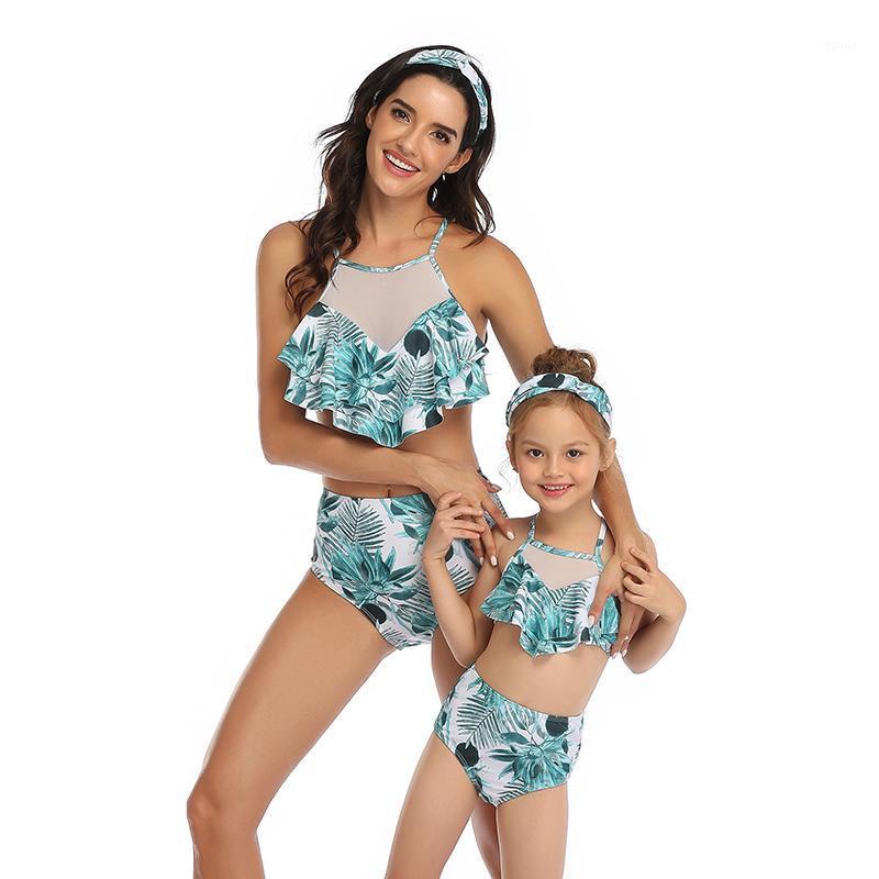 

Family Matching Bikinis Mother Daughter Swimwear Women Swimsuit Girl Bathing Suit Maillot Bain Biquini Push Up Beach Dress Women's