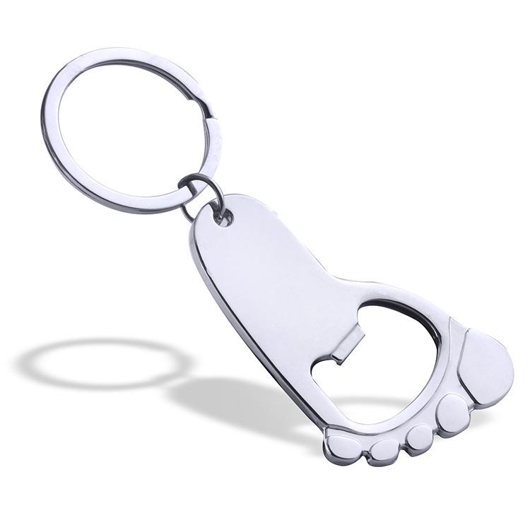

Keychains Personalized Creative Metal Key Chain Portable Small Feet Bottle Opener