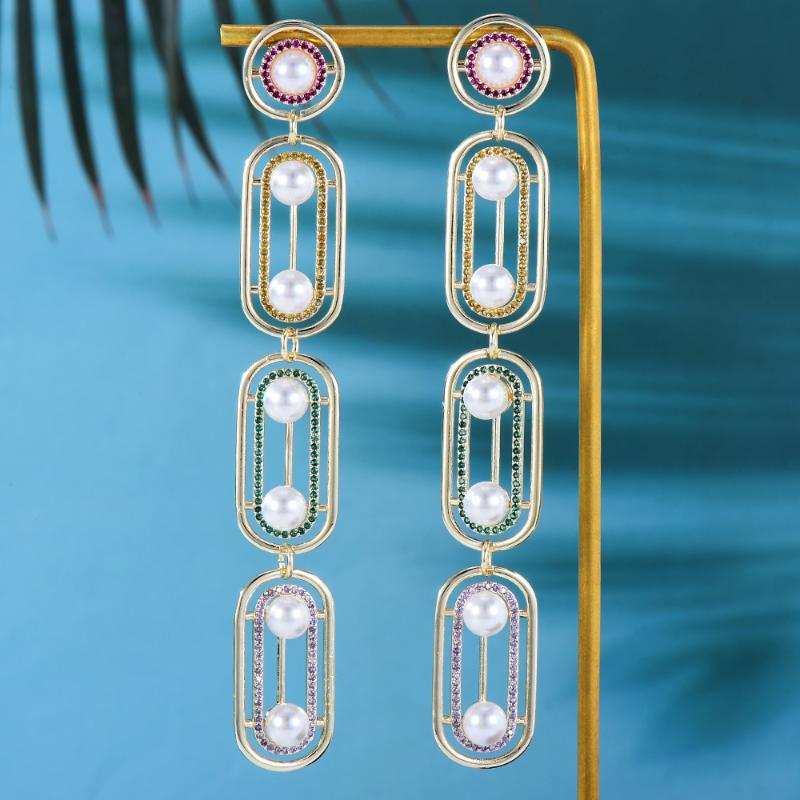 

Dangle & Chandelier GODKI MAXIAfrican Round Earrings For Women Wedding Party Cubic Zircon Dubai Bridal Earring Boucle D'oreille 2021, Silver