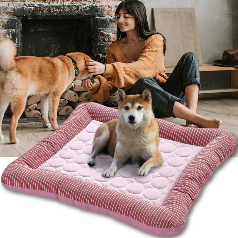 

Kennels & Pens Summer Pet Cooling Mat Cool Feeling Mattress Doghouse Ice Silk Anti-bite Breathable Household Products