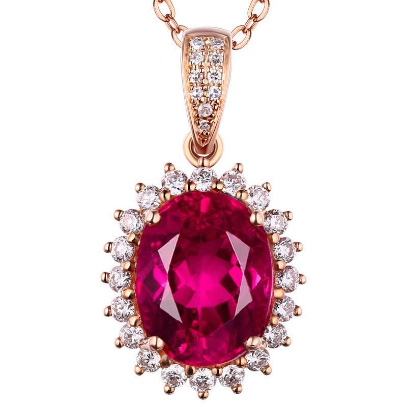 

Pendant Necklaces MOONROCY Red Crystal Chokers Necklace Rose Gold Color For Women Girls Drop Wedding Jewelry Wholesale Gift