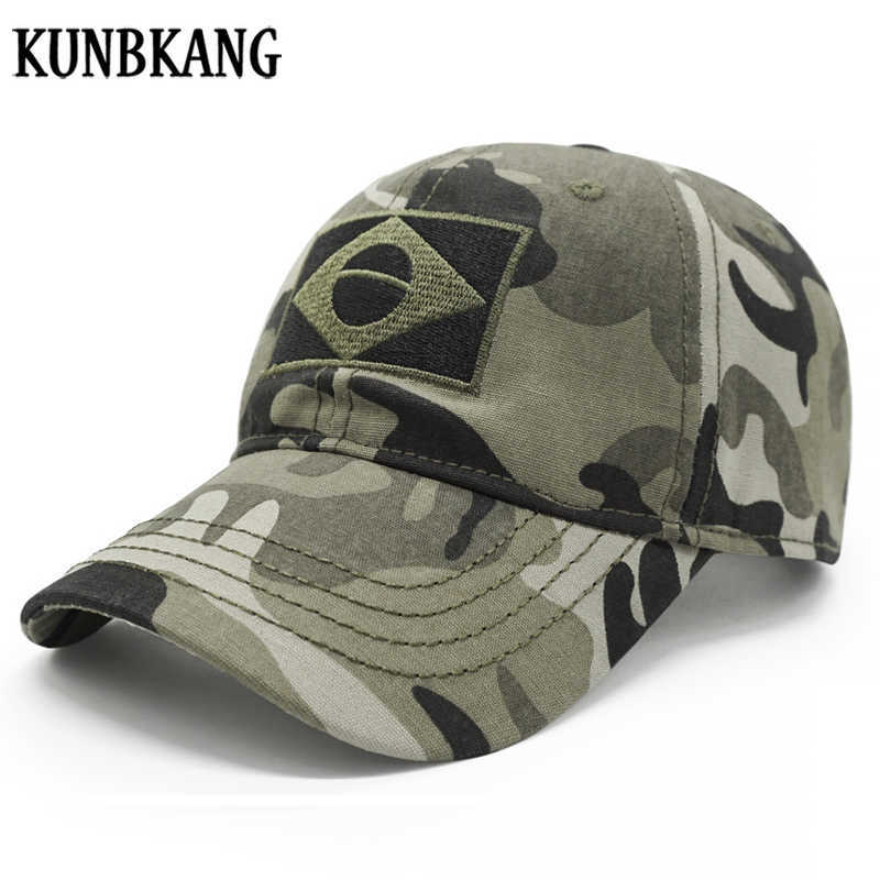 

Kunbkang Brazil Flag Baseball Cap Male Snapback Men Women Bones Trucker Camo Dad Hat Brasil Camouflage s Bone Masculino, Green