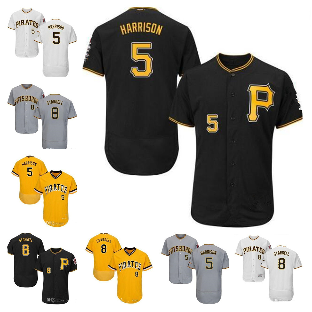 

custom Retro Men's women youth Jersey 24 Barry Bonds 5 Josh Harrison 8 Willie Stargell Black Yellow Grey White Baseball Jerseys, Blue;black