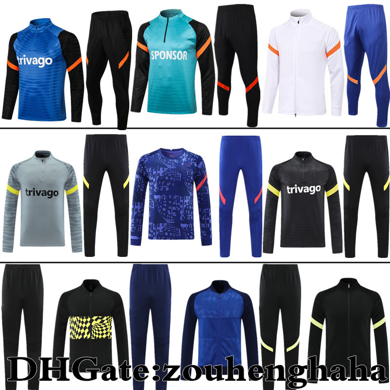 

CFC LUKAKU Jackets Tracksuit Long pull 2021 22 HAVERTZ KANTE WERNER PULISIC Soccer jogging half Training suit ABRAHAM MOUNT CHILWELL ZIYECH football Survetement, Jersey kit
