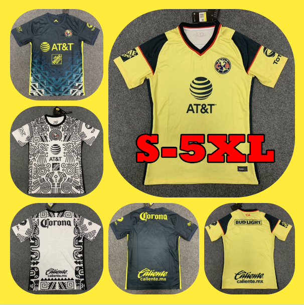 

liga mx 21 22 Club America Soccer Jerseys 2021 HOME AWAY maillot Football Shirts, Black;yellow