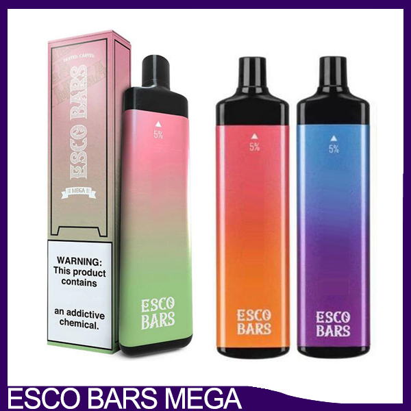 

Esco Bars Mega Disposable cigarettes 5000 Puffs Vape Pen 600mAh Rechargeable Battery 14ml Pre-filled Vapor Mesh Coil Cartridge Device
