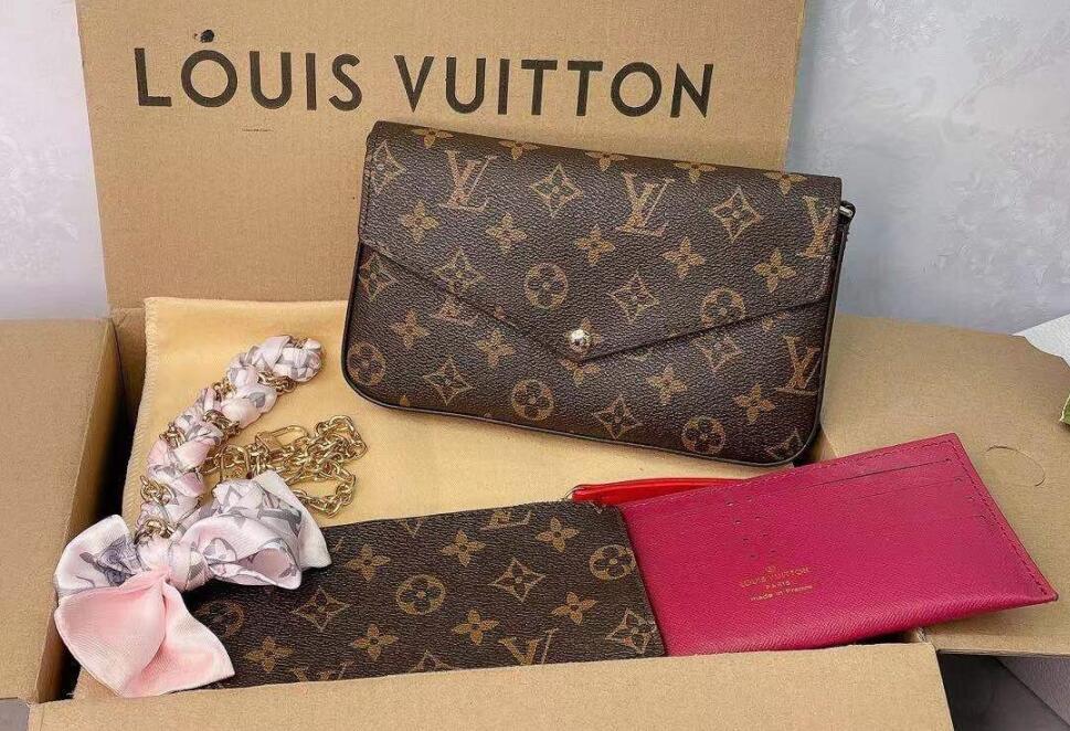 

louis vutton wallet 3 Pcs set Favorite Multi Pochette Accessories Women Crossbody Purse Messenger Bags Handbags Flowers Designers Shoulder Lady Leather, No bag