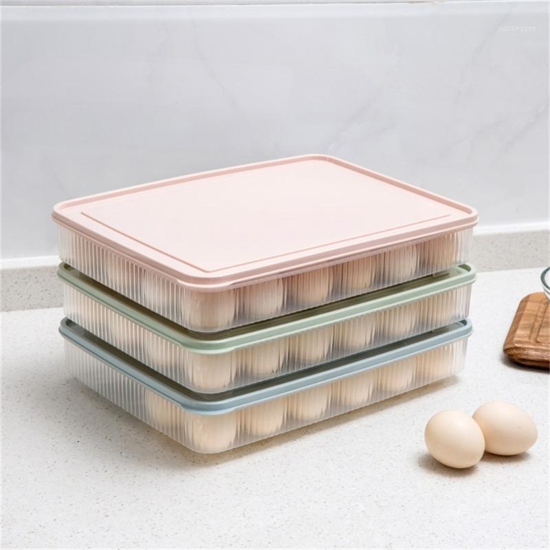 

Storage Bottles & Jars Egg Box Refrigerator Dumplings Eggs Holder Plastic Container Case Home Organizer Rack