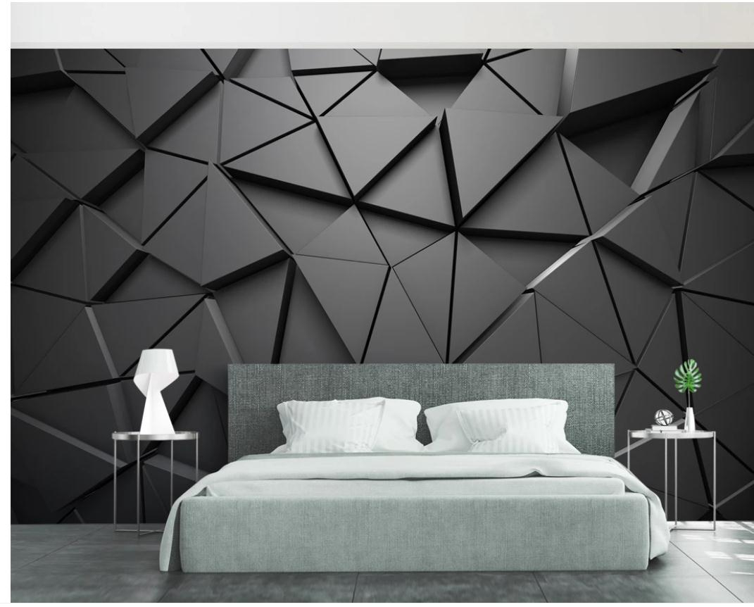 customized wallpaper for walls 3D solid geometric wallpapers abstract gray triangle background-image-747847934