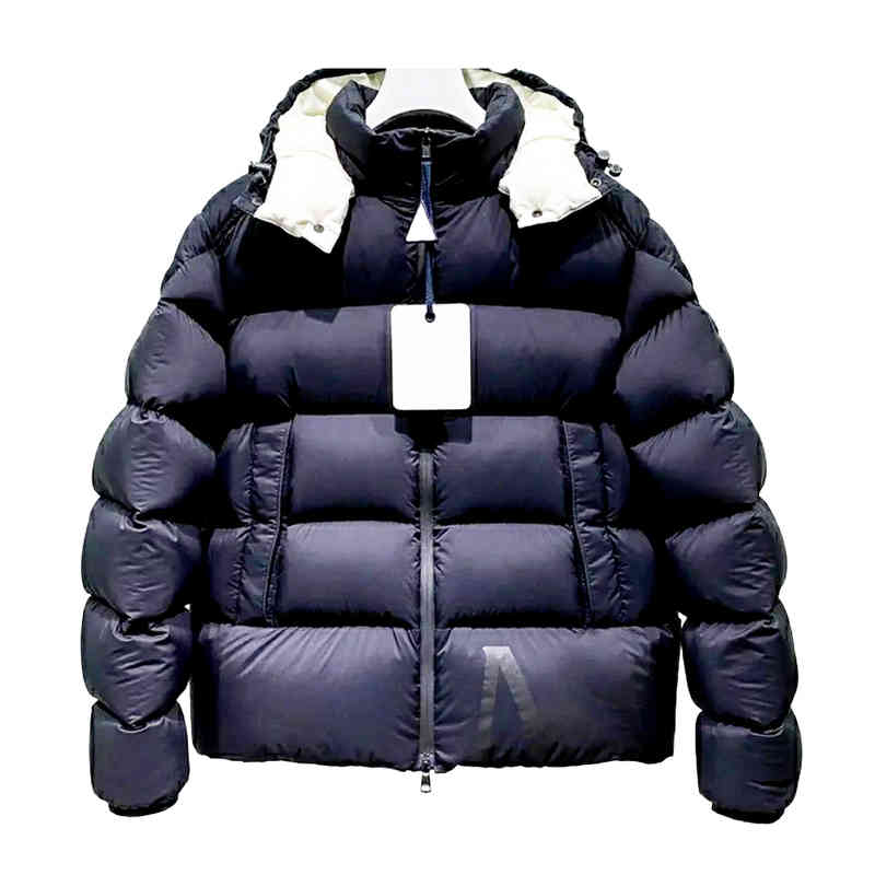

French designer 90% goose down jacket men' hem letter printed hooded top waterproof women' moncle outdoor warm parka coat M-5XL size, Compensation freight