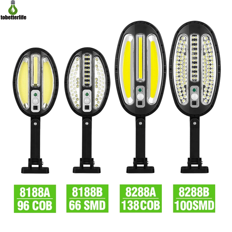 

Solar Lamp 96COB 138COB 66LED 100LED Outdoor PIR Motion Sensor Wall Light IP65 Waterproof Street Garden Remote Control