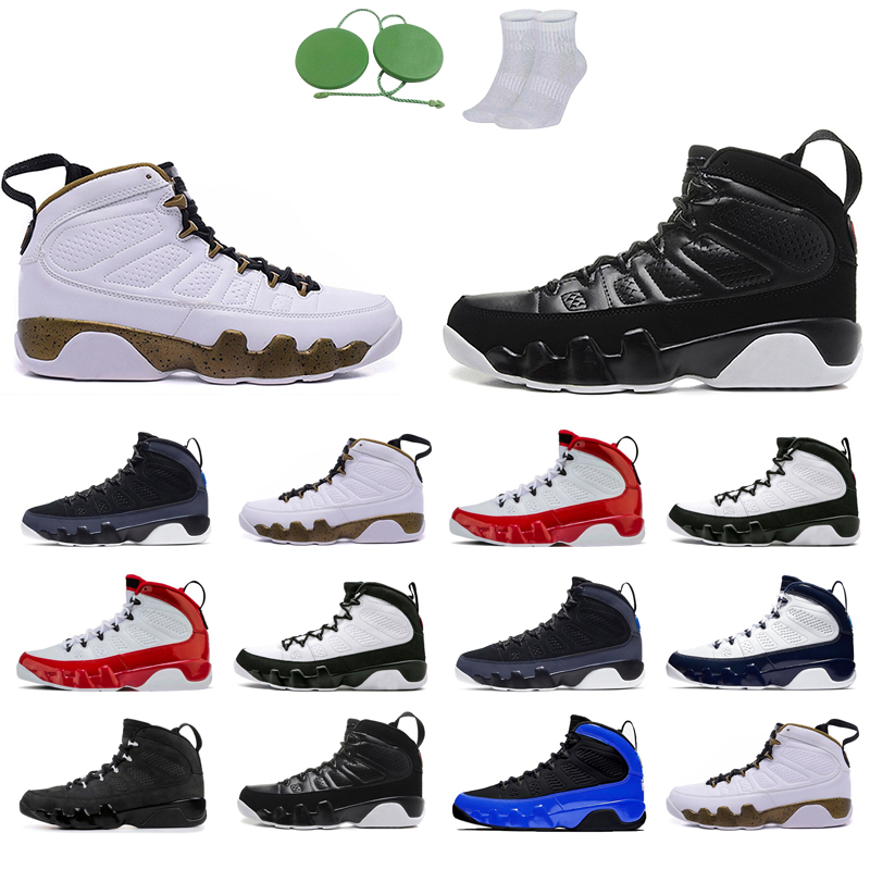 

9s man basketball shoes Anthracite Black white Dream It Do Gym Red OG space jam Racer The Spirit UNC trainers Outdoors Sports Athletic All colors mans shoe Flat, Racer blue