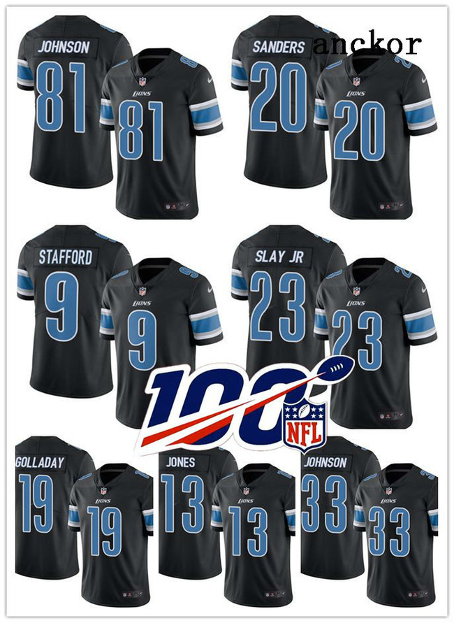 

DetroitLionsMEN WOMEN YOUTH Matthew Stafford 20 Barry Sanders Limited 100th Jersey Football Rush Vapor Untouchable, Grey