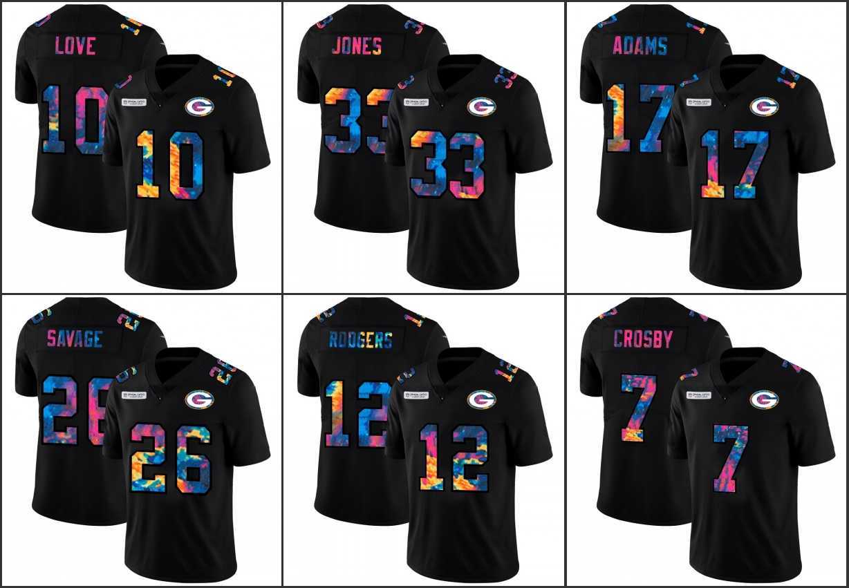 

Green BayPackersMen #12 Aaron Rodgers 17 Davante Adams 33 Aaron Jones Multi Color Crucial Catch Women Youth Limited Jersey, Black;red