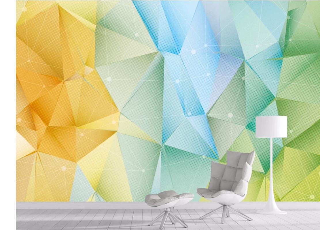 

Custom photo 3d stereo triangle modern minimalist background wall wallpaper mural, Geometric