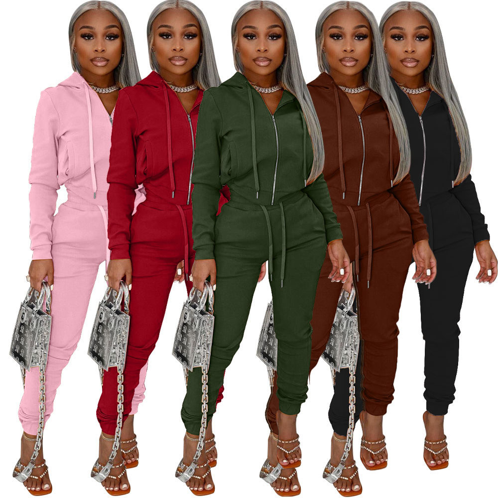 

Women's Tracksuits Velvet Outfits Fall Clothing Casual Active Wear Hooded Long Sleeve Sweatshirt and Side Pocket Jogger Sweatpant Suits, Green