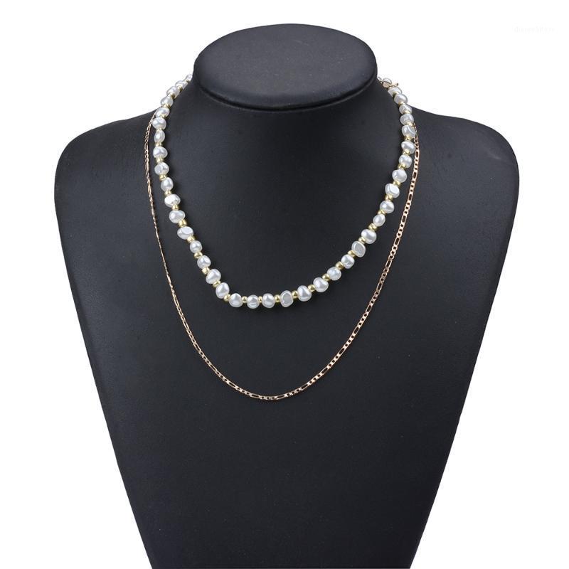 

Fashion Wihte Pearls Choker Necklace Women Exquisite Chain Metal Collar Necklaces Jewelry Elegant Party Evening Brincos Chains