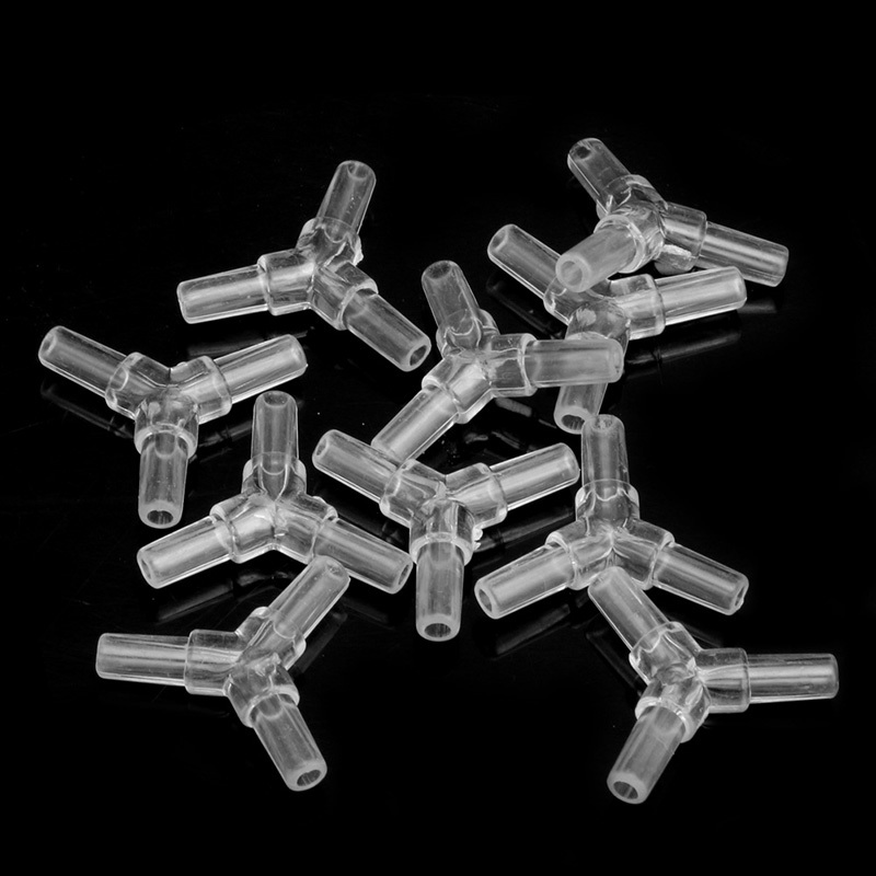 Y-shaped 10-piece 3-way connector clear air valves oxygen aquarium tubing 40JA-image-692853386