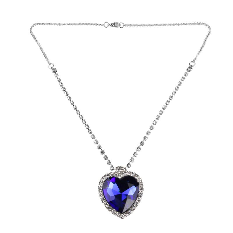 

Pendant Necklaces Alloy Plated Heart Shaped Necklace (Royal Blue), Silver
