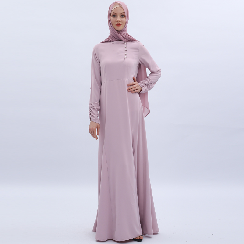 

Pink Pearls Abaya Dubai Muslim Hijab Dress Kaftan Abayas For Women Caftan Oman Islamic Clothing Turkish Dresses Robe Arabe Femme