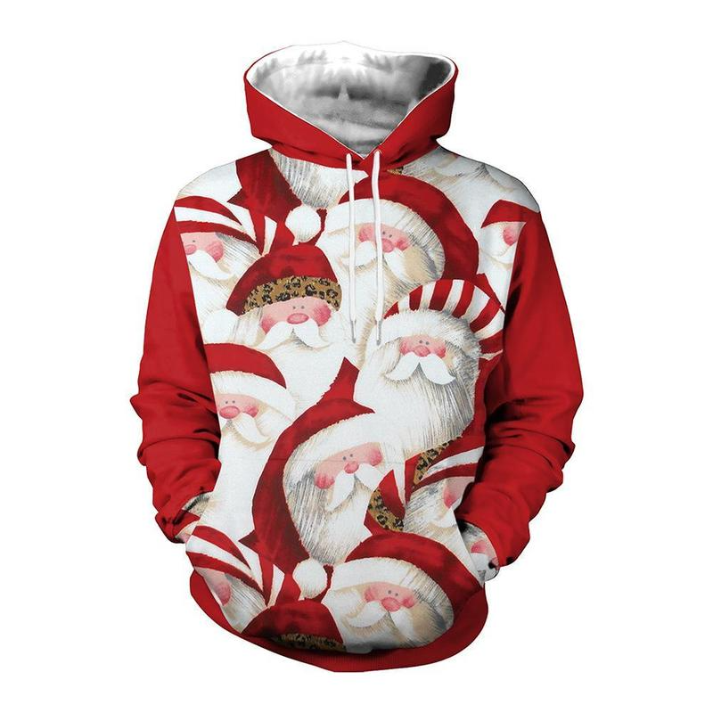

Christmas Santa small pattern printing Pattern Men  3D Printing Hoodie Visual Impact Party Top Punk Gothic Round Neck High Quality Sweatshirt Hoodie, Picture1