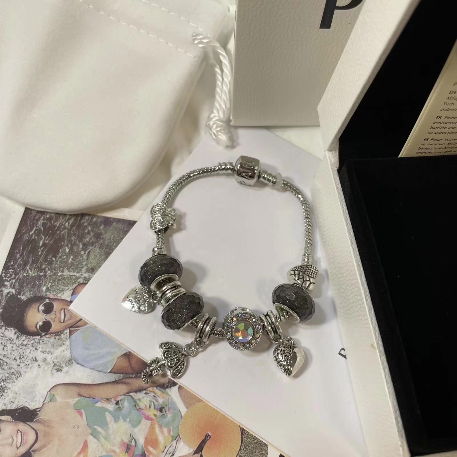

P Luxury Love Bracelet Designer Jewelry Bracelets Beaded Snake Chai Strands Brand Charm Alloy Diamond Original Box