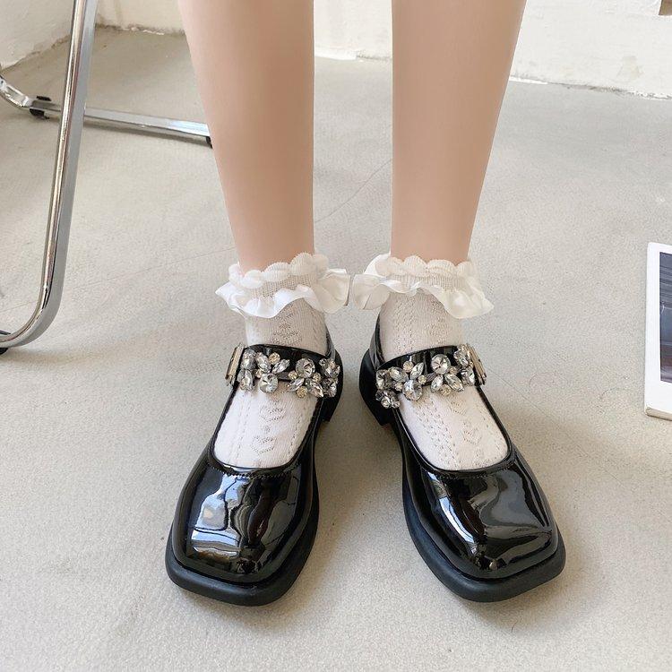 

Dress Shoes Low Heel Women Models Mary Jane Women's Japanese Girl Small Leather High Heels Platform Lolita, Beige