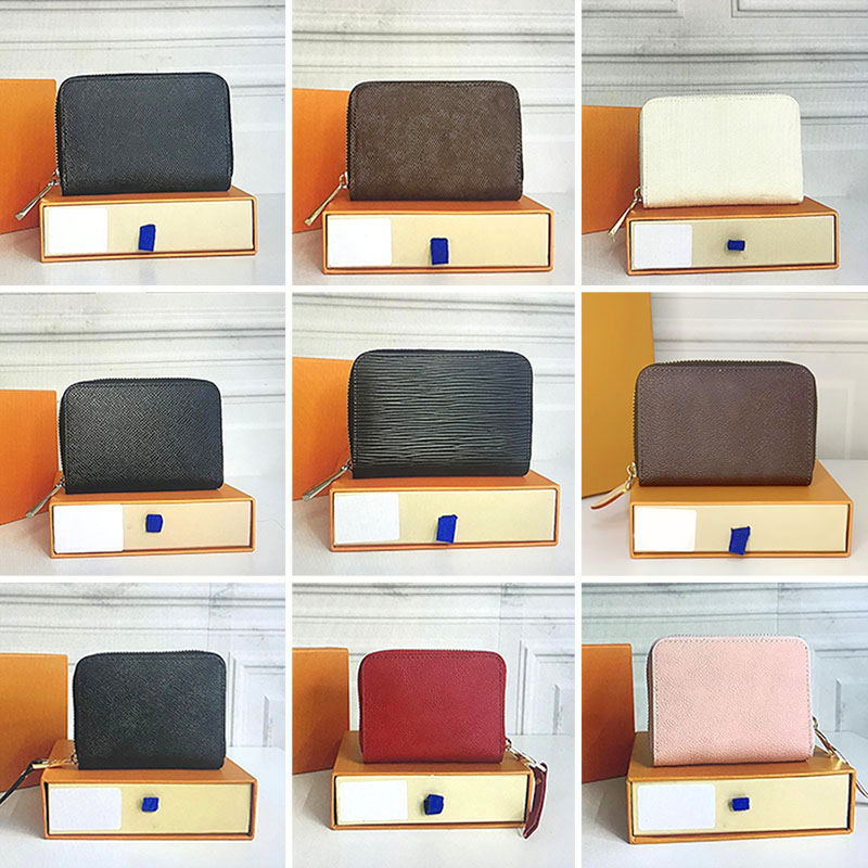 

N63069 ZIPPY Zipper Wallets Woman Luxurys Designers Coated Canvas Coin Purse Card Slot Short Wallet Fashion Pocket Bag With Orange Box M60067, Red;black